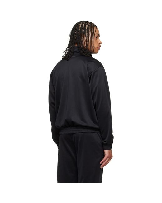 MM6 by Maison Margiela Black Embroidered Logo Track Jacket for men