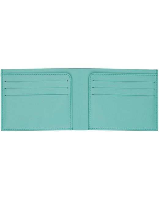 Jil Sander Green Blue Pocket Wallet for men