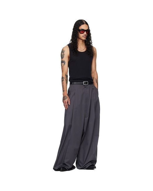Lu'u Dan Black Lowline Trousers for men