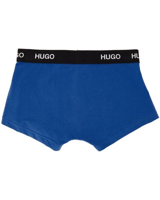 HUGO Red Three-pack Multicolor Logo Waistband Trunk Briefs for men
