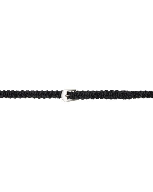 mfpen Black Hand-Braided Leather Belt for men