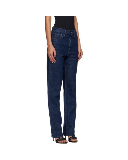 Agolde Blue Mid Rise Kick Boot Jeans