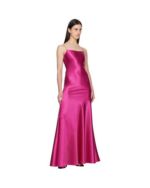 Alaïa Purple Slip Silk Maxi Dress