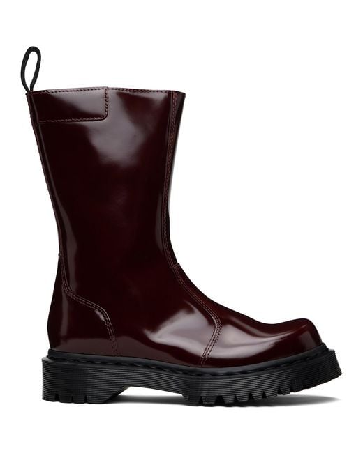 Dr. Martens Brown Burgundy Rejena Laquered Leather Boots