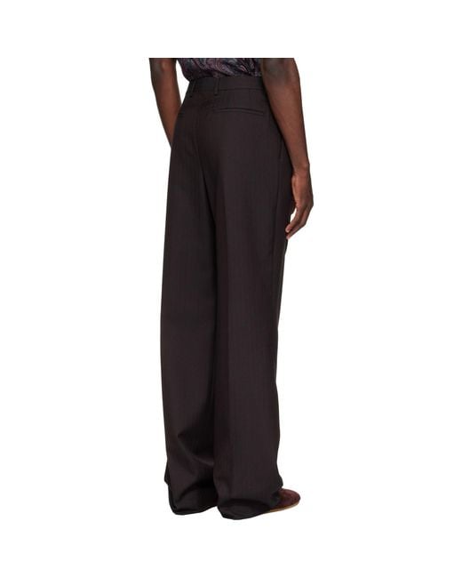 Dries Van Noten Black Straight-Leg Wool Trousers for men