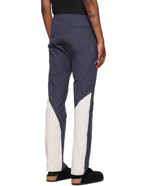 SAINTWOODS Blue Paneled Track Pants for men