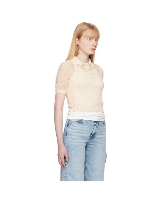 RECTO. Blue Net Crop Polo