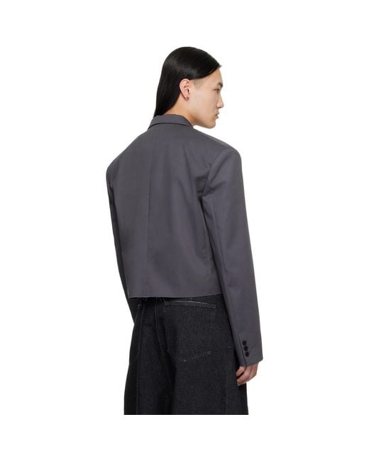 Lu'u Dan Black Slashed Blazer for men