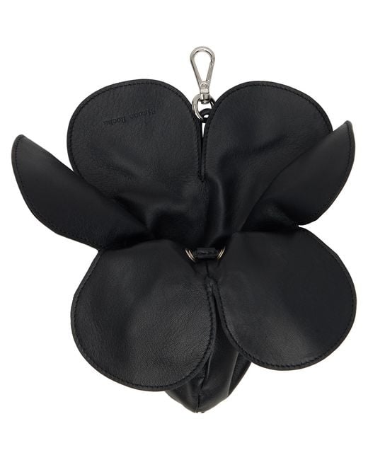 Simone Rocha Black Flower Coinpurse Keychain