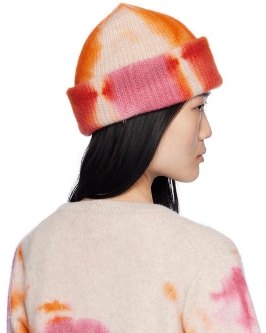 The Elder Statesman Red Rorschach Beanie