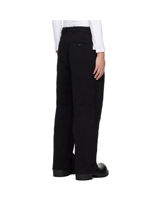 Vetements Black Metalized Wrinkled Tailored Trousers for men