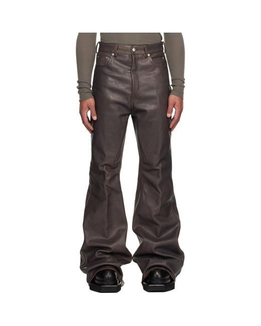 Rick Owens Black Concordians Runway Bolans Leather Pants for men