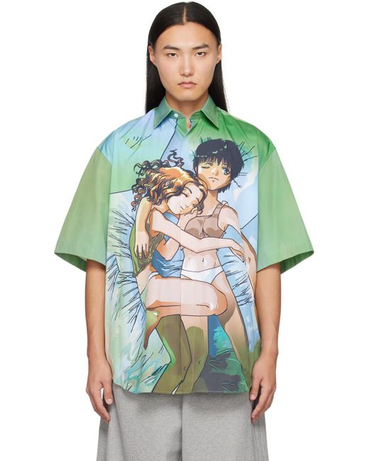 Vetements Green Anime Shirt for men