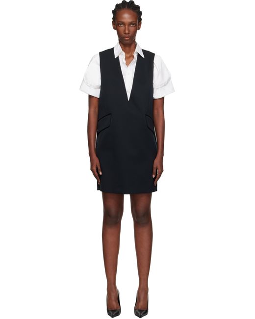 MM6 by Maison Martin Margiela ブラック テーラード ウール ミニワンピース Black