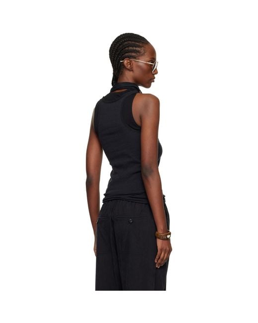 Isabel Marant Black Helma Silk Tank Top
