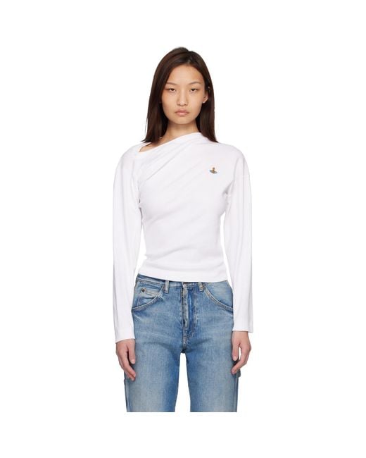 Vivienne Westwood White Long Sleeve Hebo Top
