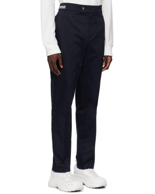Moncler Blue Navy Striped Trousers for men
