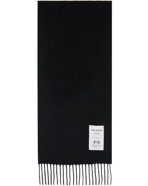 Norse Projects Black Moon Lambswool Scarf for men