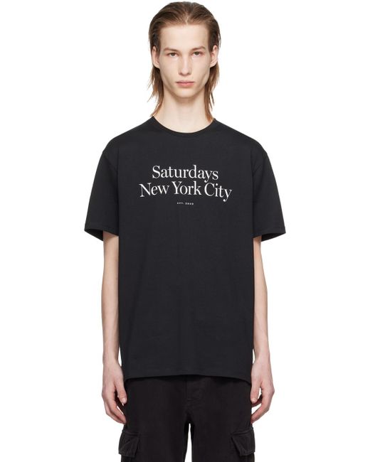 Saturdays NYC Black Miller T-shirt for men