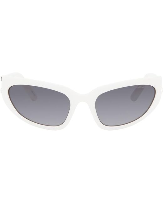 Marc Jacobs White Bold Logo Wrapped Sunglasses