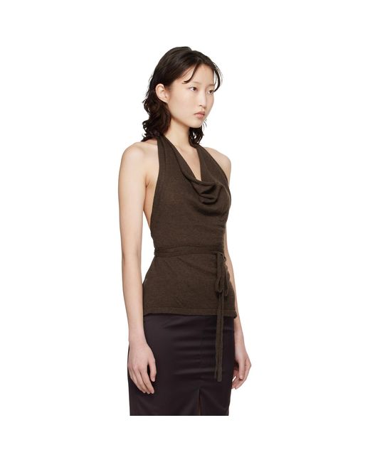 Cordera Black Merino Wool Tie Top