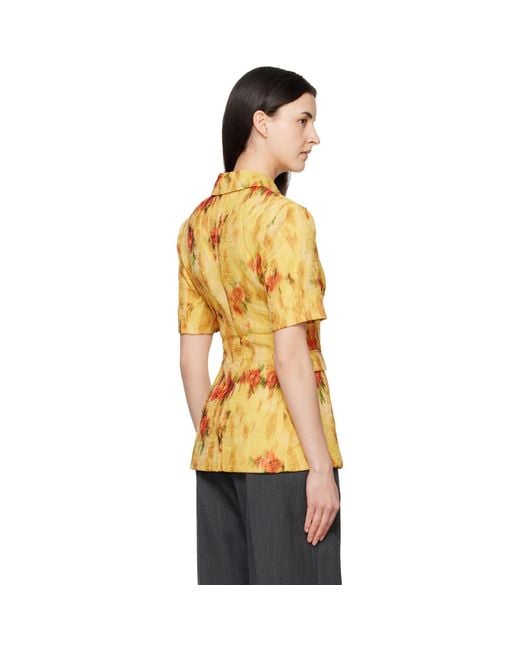 Ganni Orange Shibori Organza Blazer