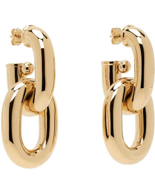 Rabanne Metallic Xl Link Double Hoop Earrings