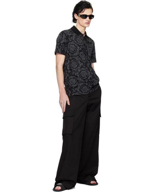 メンズ Versace Jeans Couture ブラック V エンブレム プールスライド Black