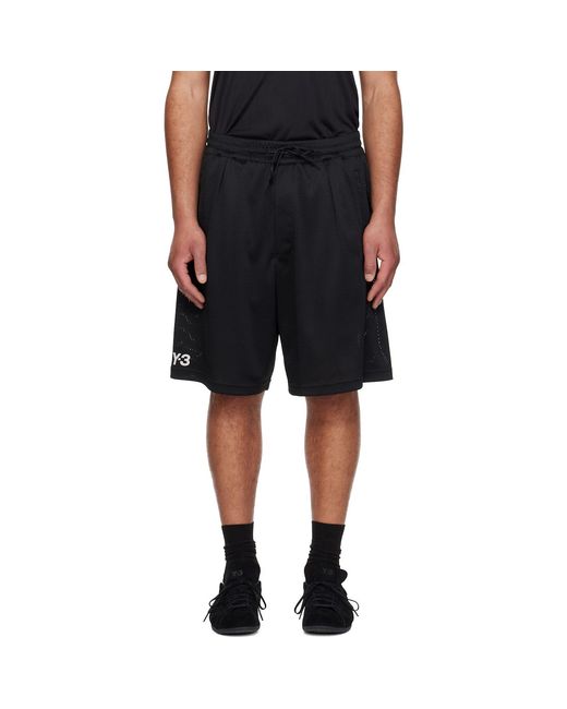 Y-3 Black Mesh Shorts for men