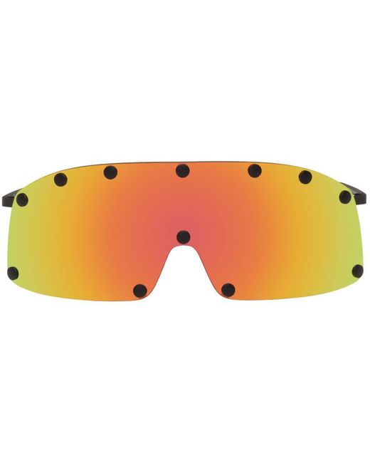 Rick Owens Black & Orange Shielding Sunglasses | Lyst