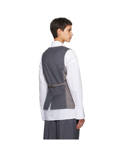 REMAIN Birger Christensen Blue Gray Two-color Vest
