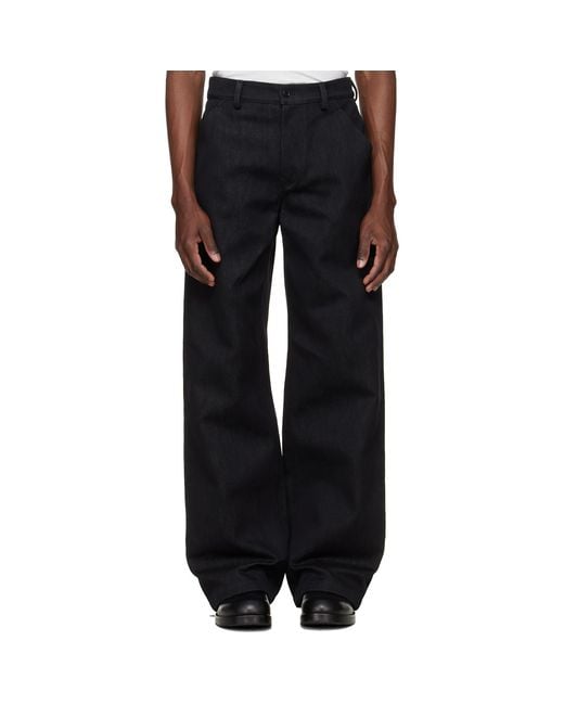 Rier Black Gabardine Trousers for men