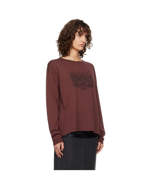 Maison Margiela Purple Burgundy Cotton Numerical T-Shirt