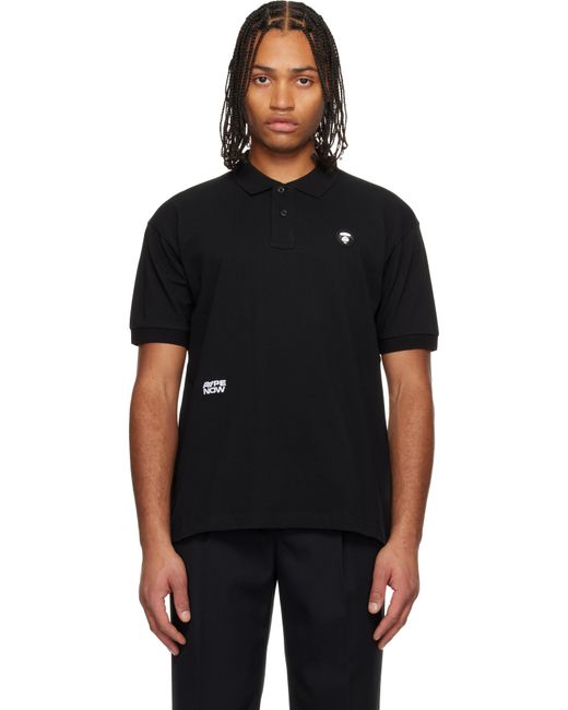 Polo Noir À Logos Aapenow Et Moonface Aape By A Bathing Ape pour homme en coloris Black