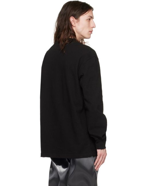 Han Kjobenhavn Black Distressed Long Sleeve T-Shirt for men
