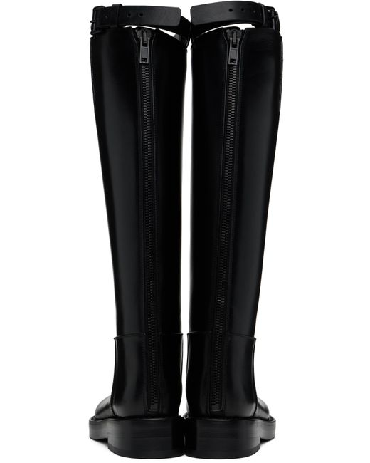 Ann Demeulemeester ブラック Stan ライディング ロングブーツ Black