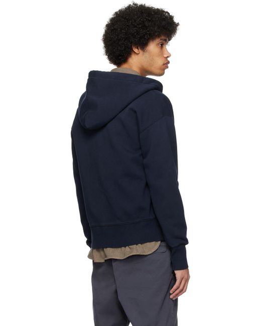 RRL Blue Full Zip Hoodie for men