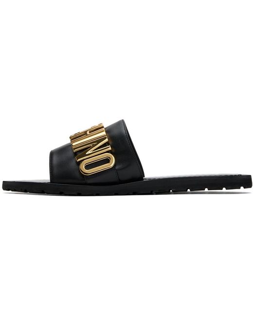 Sandales noires à logo Moschino pour homme en coloris Black