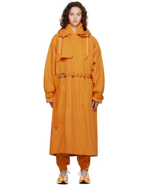 Adidas Orange Two-in-one Reversible Trench Coat