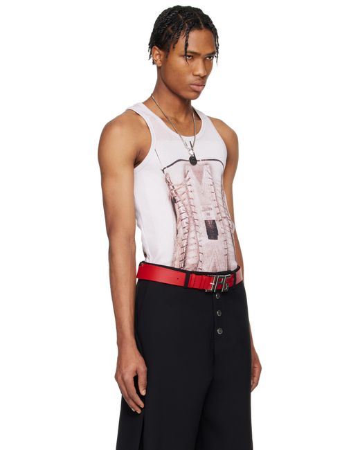 メンズ Jean Paul Gaultier ピンク 'The Corset Trompe-L'Oeil' タンクトップ Red