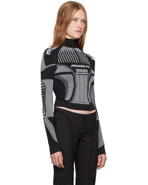 M I S B H V Black Europa Quarter-Zip Sport Top