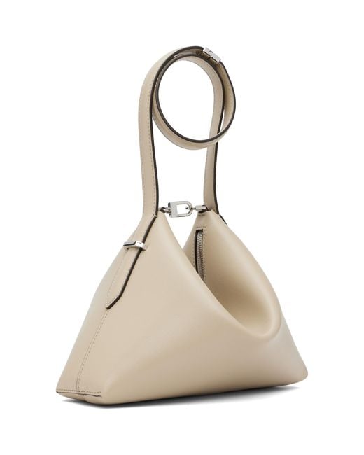 Totême Natural Taupe Bevel Leather Wristlet Clutch