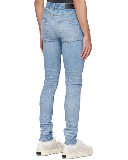 Amiri Blue Crystal Shotgun Jeans for men