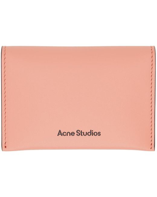 Acne Black Pink Folded Leather Card Holder for men