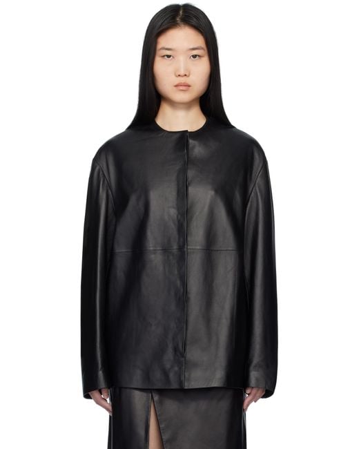 Loulou de Saison Black Atalia Leather Jacket