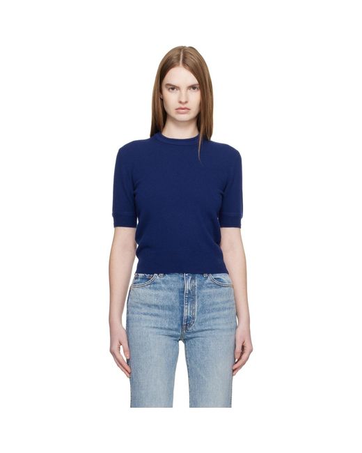 Jil Sander Blue Lightweight Wool Knit T-Shirt