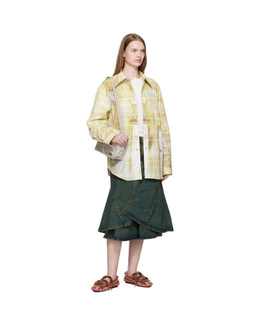 ANDERSSON BELL Natural Trompe L'Oeil Printed Check Shirt