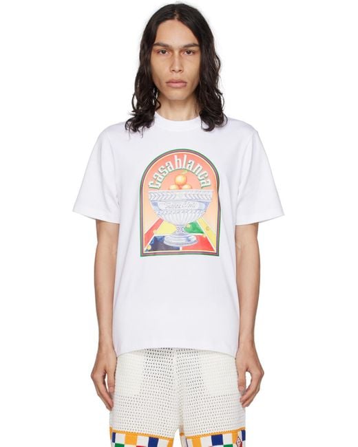 Casablancabrand White D'orange Brand-print Organic Cotton-jersey T-shirt X for men