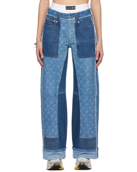 MARINE SERRE Blue Regenerated Jeans