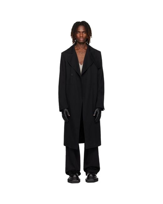 Rick Owens Temple Drella Trench Coat in Black for Men | Lyst